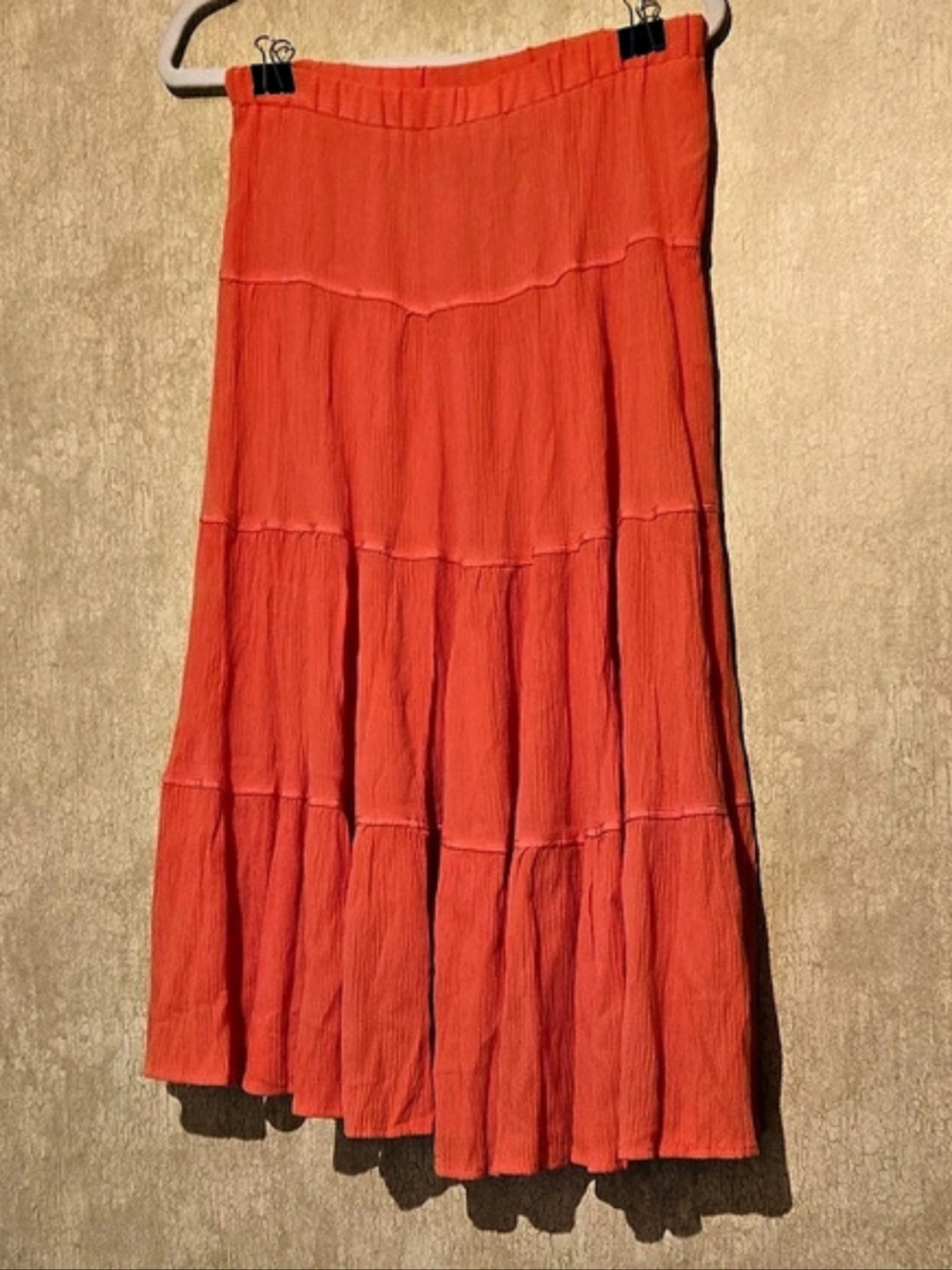 Sagharbor Tiered Maxi Skirt in Light Orange Size 8